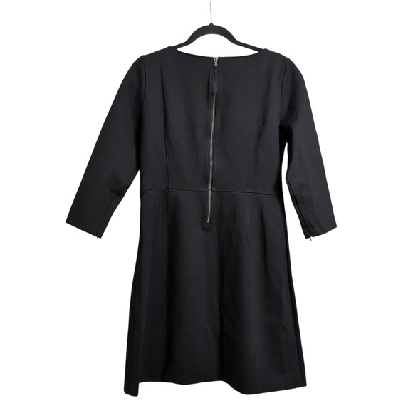 NWT Spanx Perfect Shift A-Line Dress Black Ponte Stretch 3/4 Sleeve Pockets L - Picture 6 of 12
